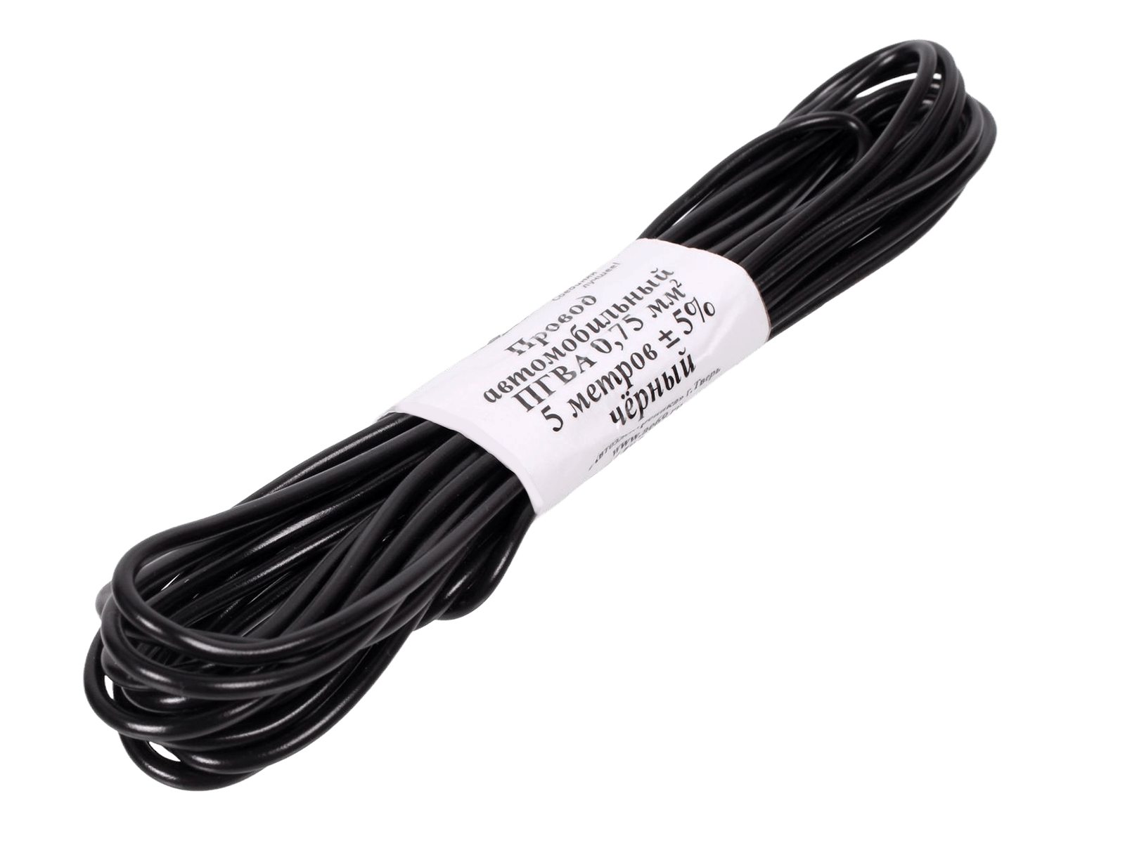 Провод автомобильный монтажный ПГВА 5м S- 0.75мм черный фотография №1