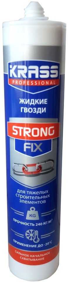 Клей ЖГ KRASS Strong Fix для тяжелых элементов 300мл фотография №1