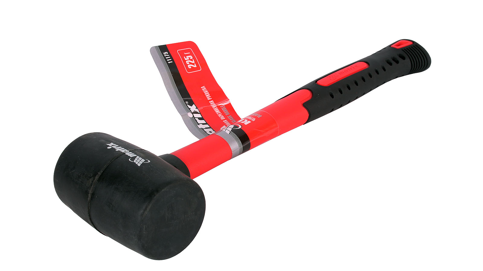 Киянка резиновая MATRIX 225 гр черная с фиберглассовой ручкой фотография №2