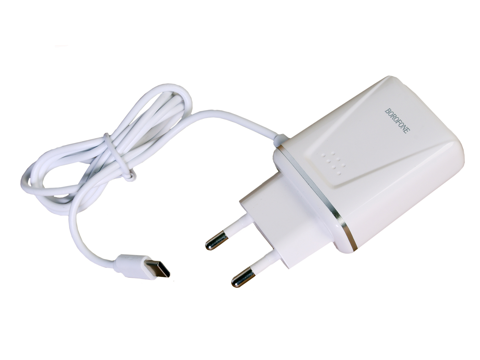 Сетевое зарядное устройство BOROFONE BA50A 2 USB с кабелем Type-C 2.1A белый фотография №1