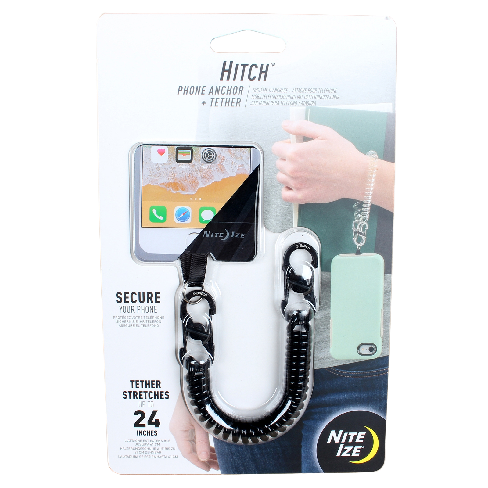 Держатель для телефона NiteIze Hitch Tether - черн. фотография №1