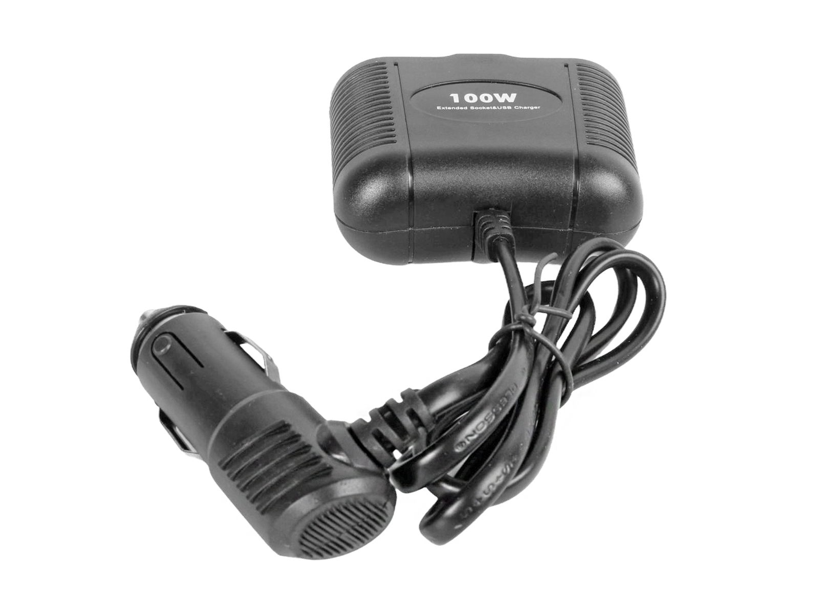 Разветвитель 2 гнезда 1 USB с подсветкой, с проводом черный фотография №3