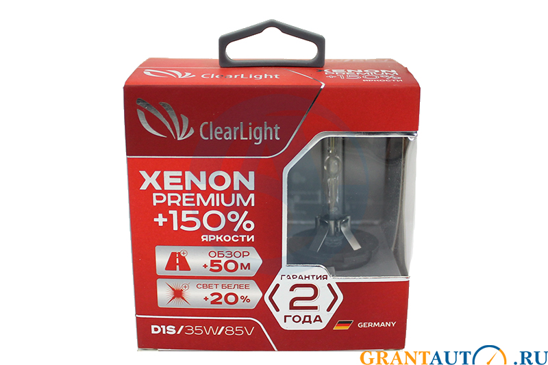 Лампа ксеноновая D1S+150% Clearlight Premium к-т фотография №1
