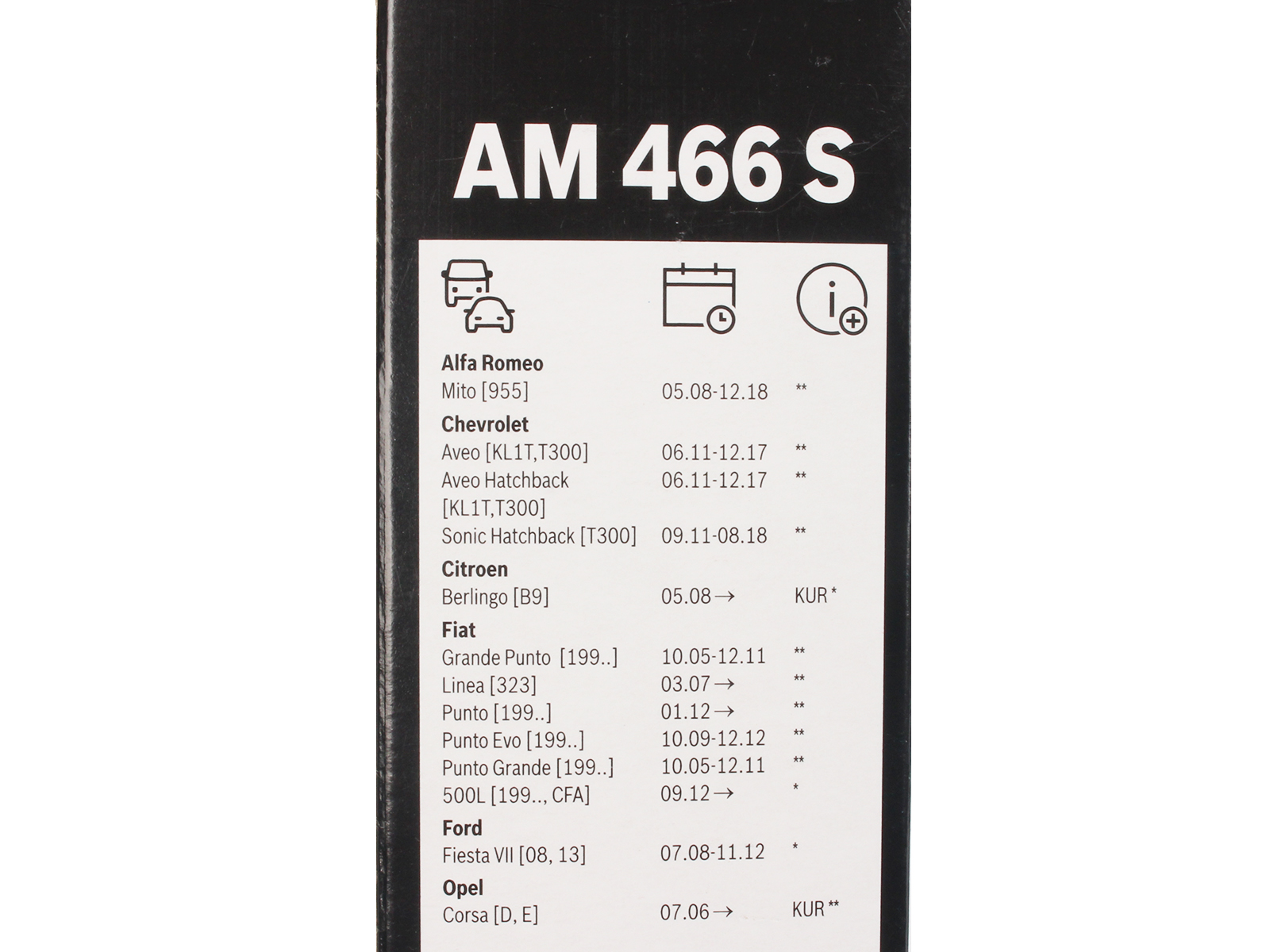 Щетка стеклоочистителя BOSCH 3397007466 AM466S комплект фотография №5