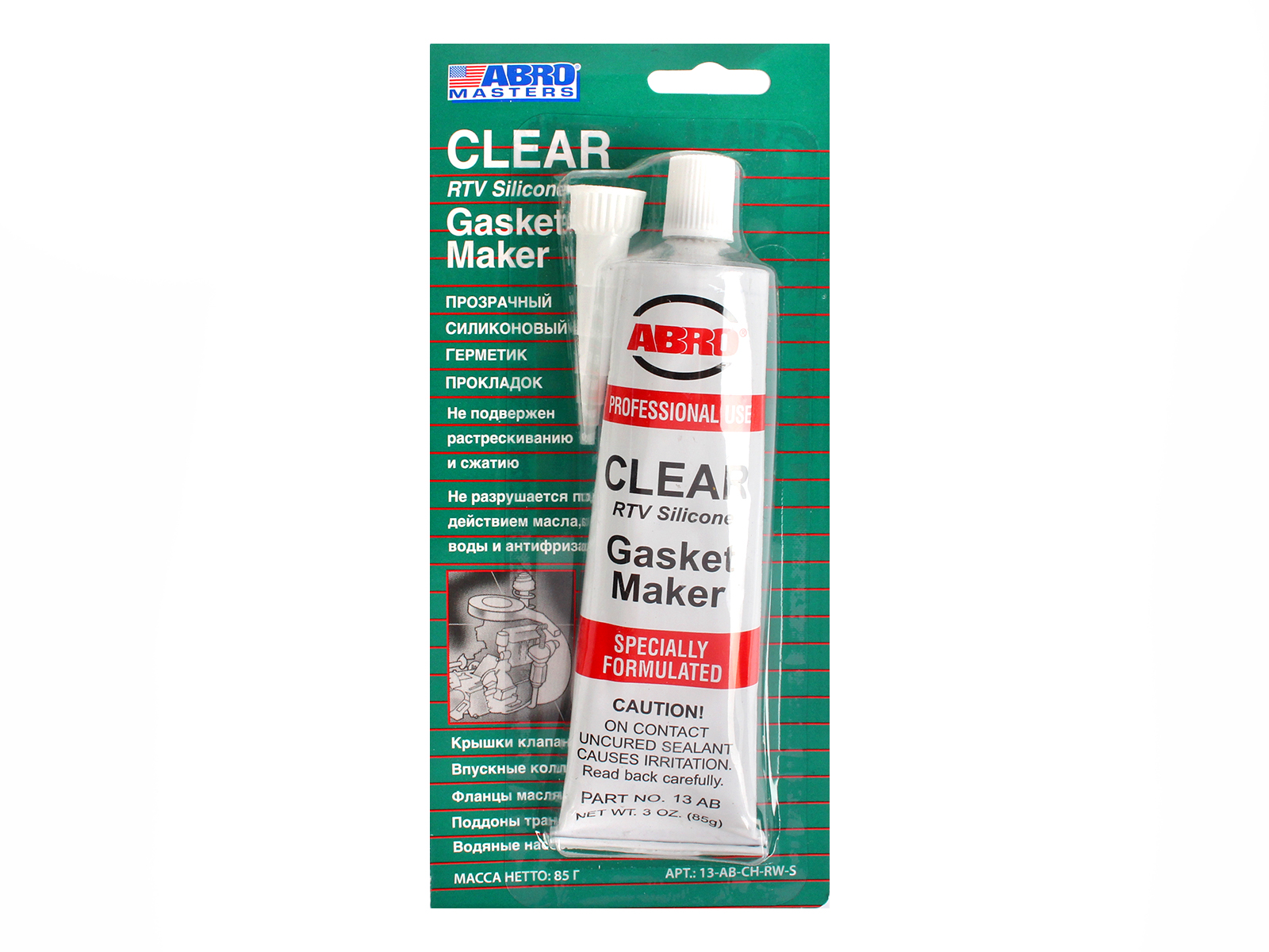 Герметик прокладок бесцветный 85г ABRO 13-AB-CH-RW фотография №1