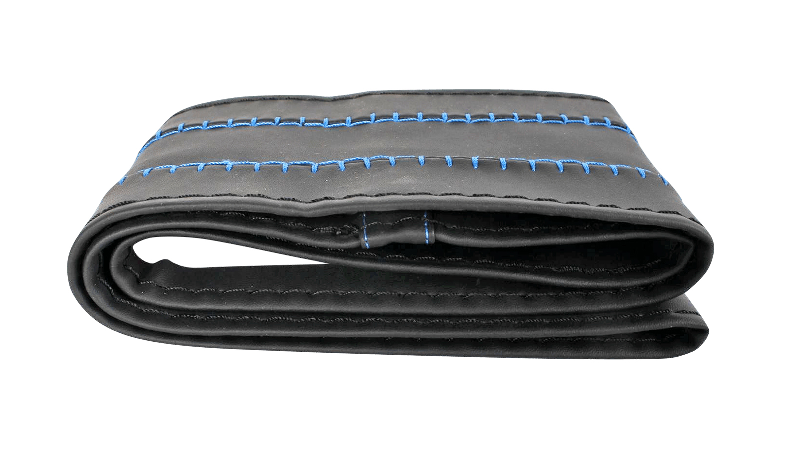 Оплетка на руль PSV со шнуровкой GLORY Fiber Черный/строчка синяя M экокожа фотография №2