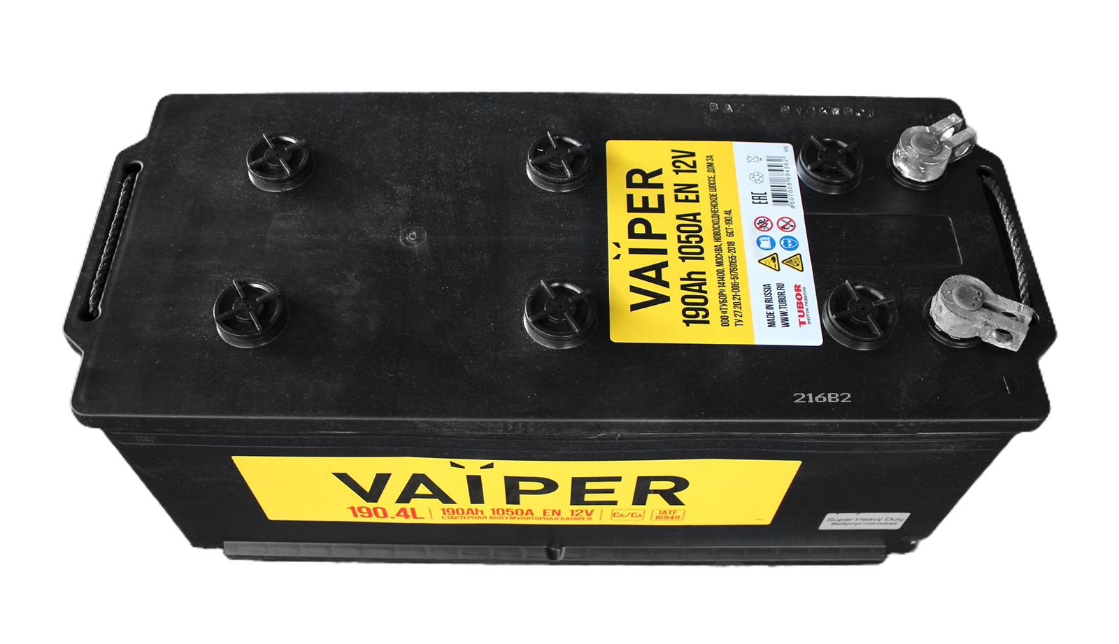 Аккумуляторная батарея VAIPER 6СТ190 обратная фотография №2