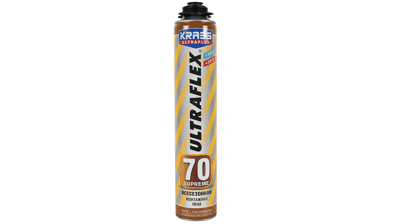 Пена монтажная KRASS ULTRAFLEX 70 Supreme пистолетная всесезонная 0,89л 0005282 фотография №1