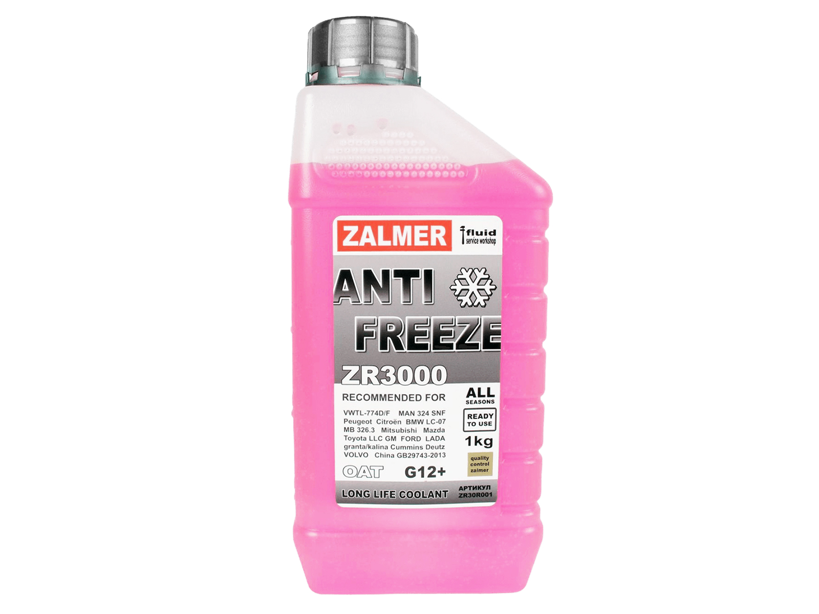 Антифриз G12+ красный 1кг ZALMER ZR3000 фотография №1