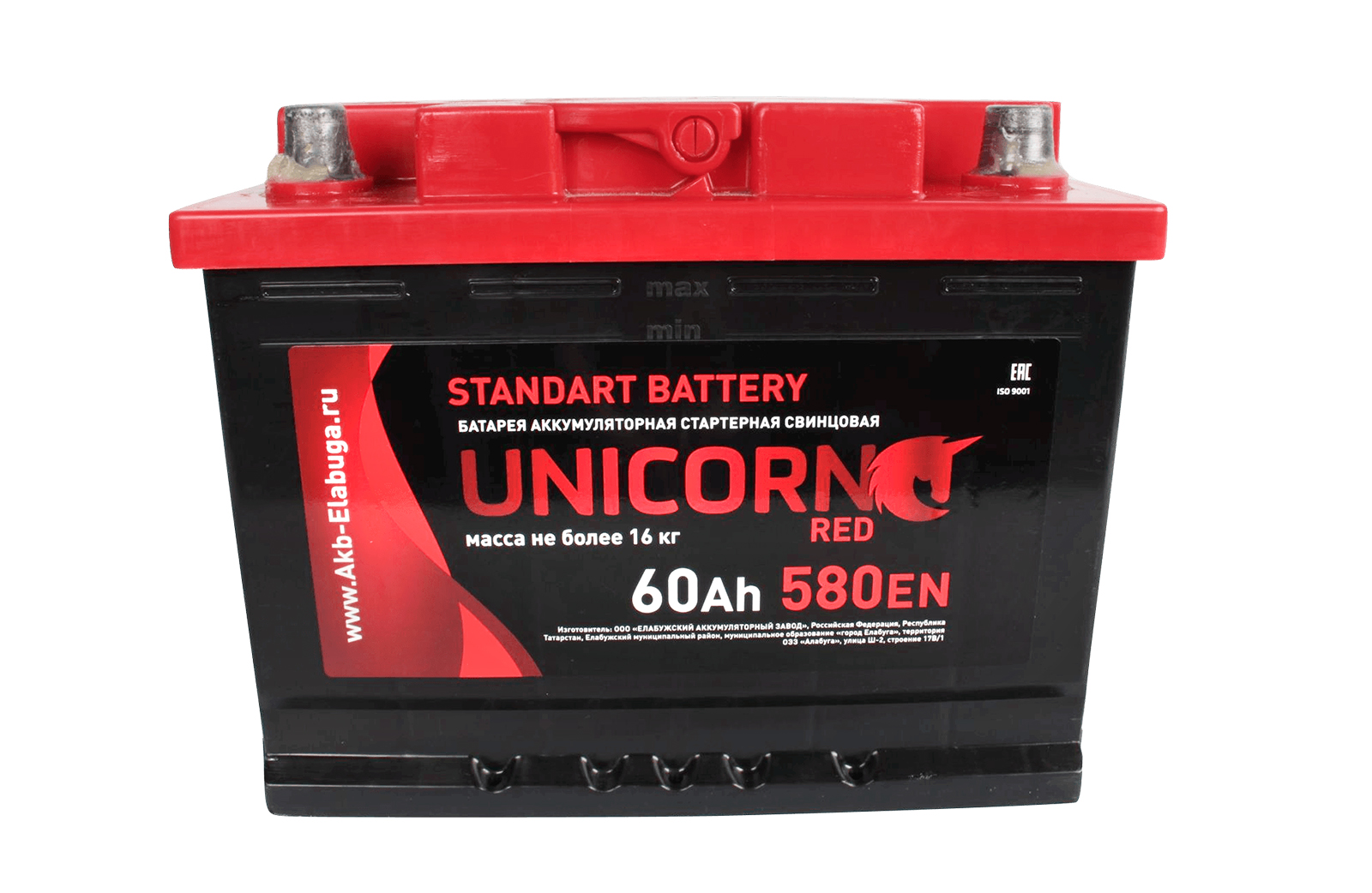 Аккумуляторная батарея UNICORN Red 6СТ60 обратная фотография №1