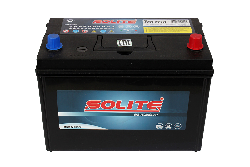 Аккумуляторная батарея SOLITE EFB Т110 6СТ90 asia обратная фотография №2