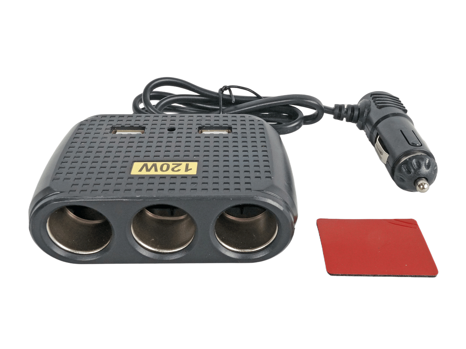 Разветвитель 3 гнезда 2 USB 120W черный фотография №1