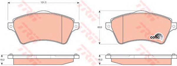 Колодки тормозные TRW GDB1473 фотография №1