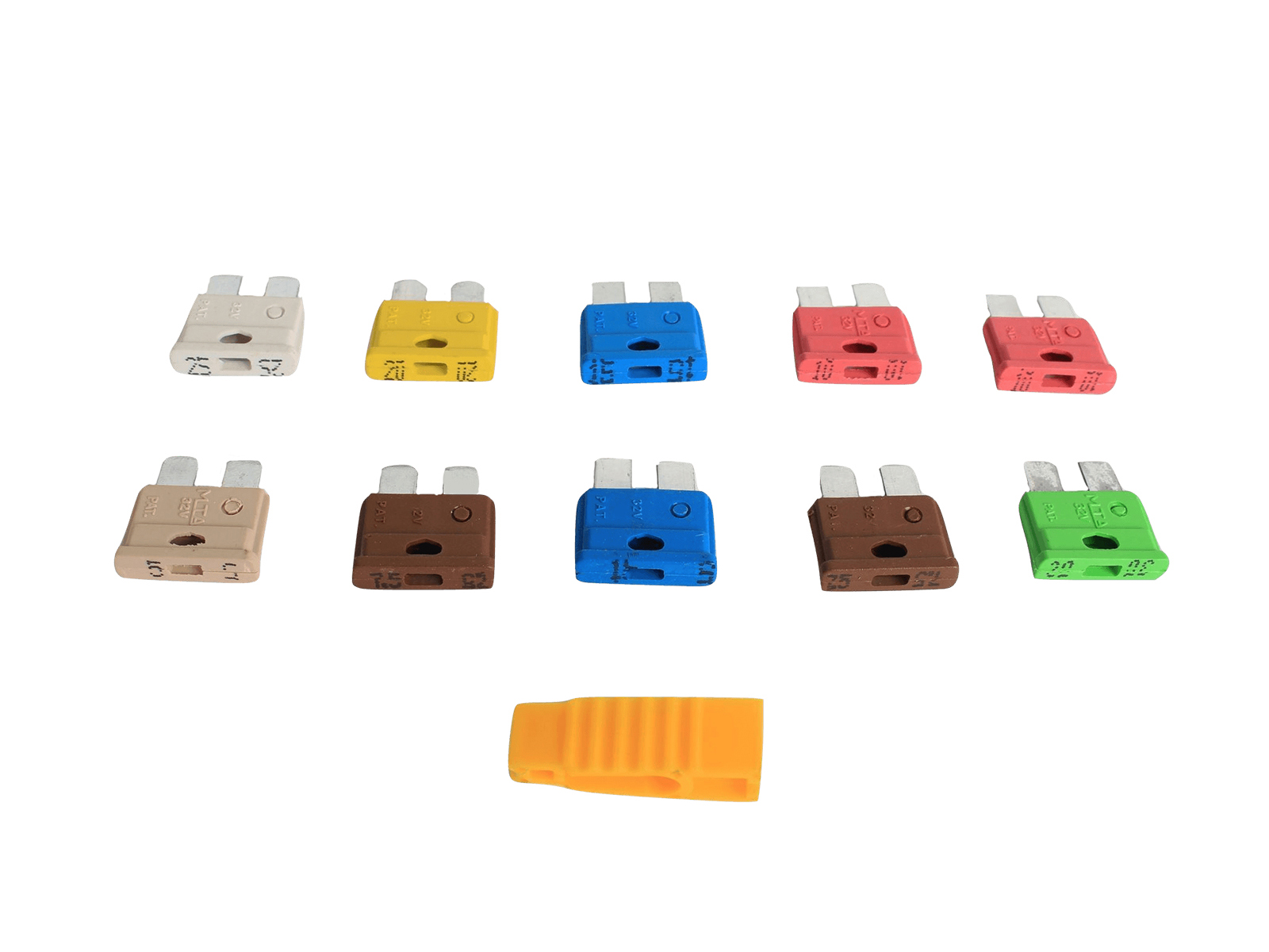 Предохранитель плоский набор с щипцами комплект 10 штук MTA-530 фотография №2