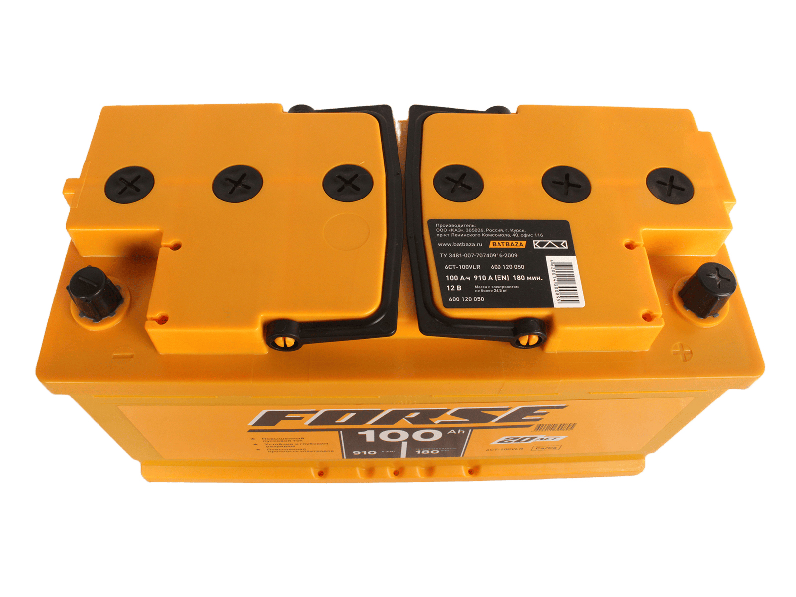 Аккумуляторная батарея FORSE 6СТ100 обратная фотография №3
