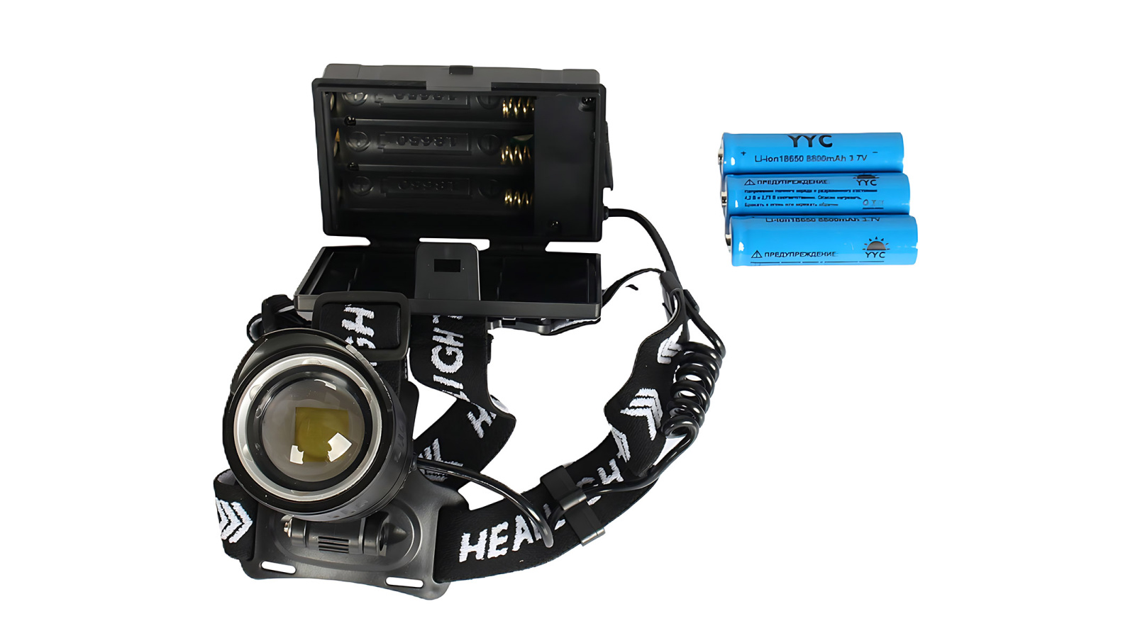 Фонарь налобный светодиодный АКБ USB T39 фотография №4