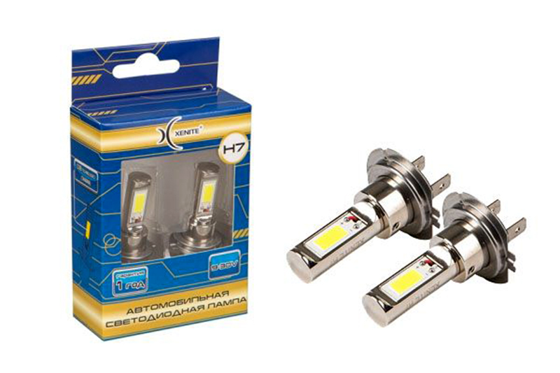 Лампа XENITE COB H7 9-30V 5000K 1200Lm диодная комплект фотография №1