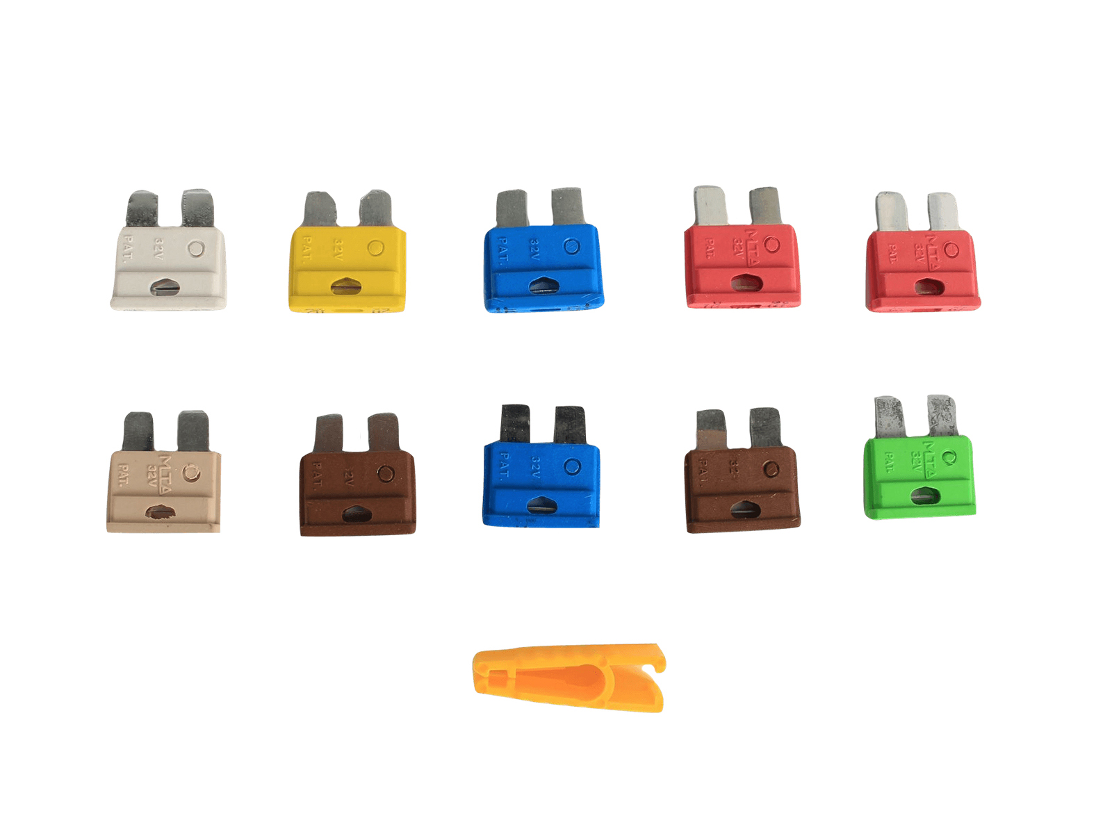 Предохранитель плоский набор с щипцами комплект 10 штук MTA-530 фотография №1