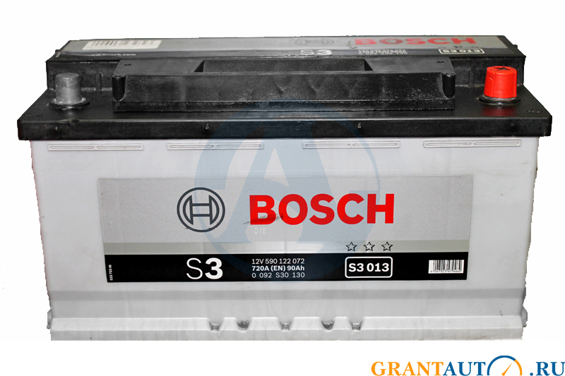 Аккумуляторная батарея BOSCH S3013 6СТ90 обратная фотография №1
