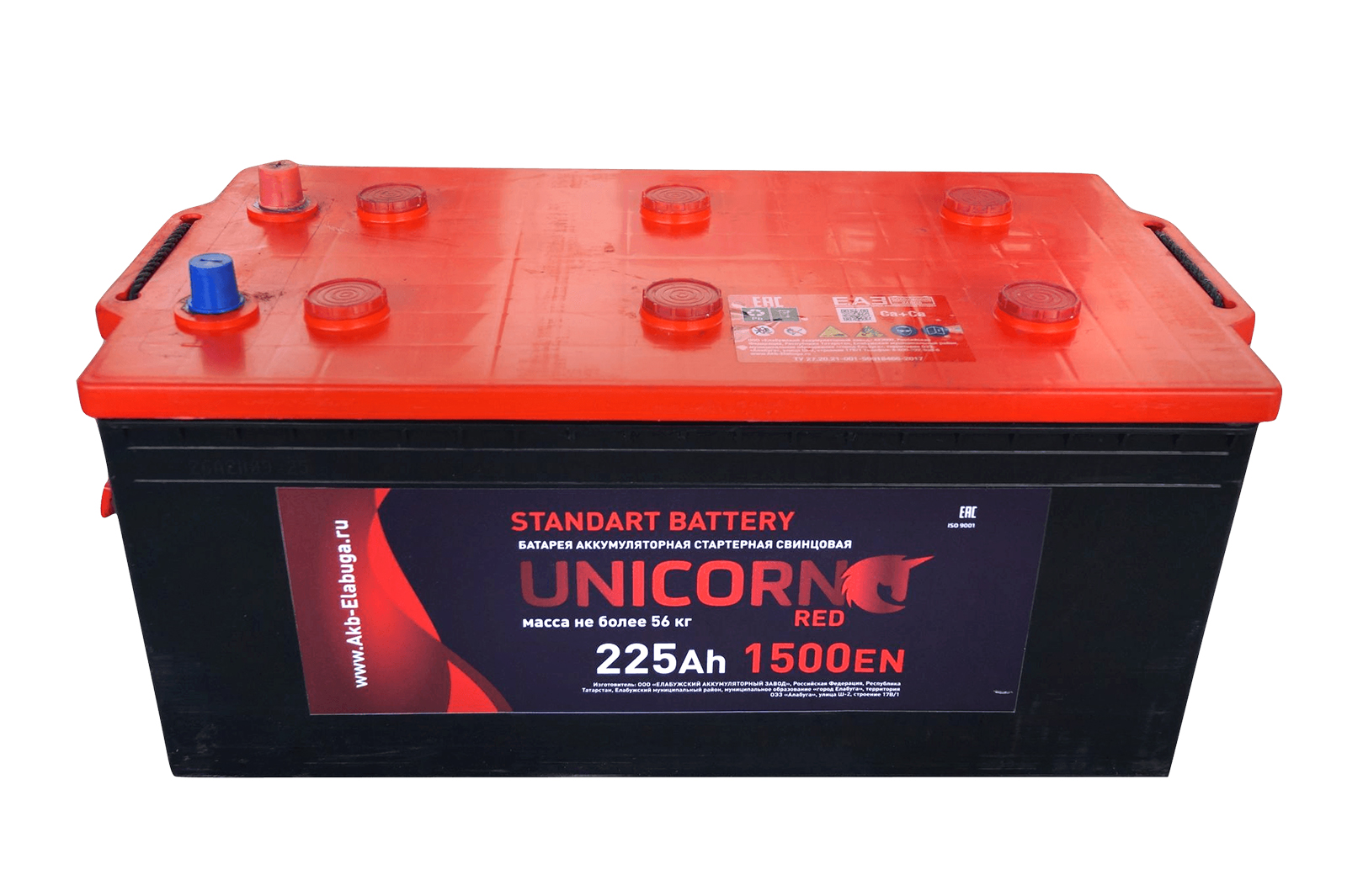 Аккумуляторная батарея UNICORN Red 6СТ225 (+слева) фотография №1