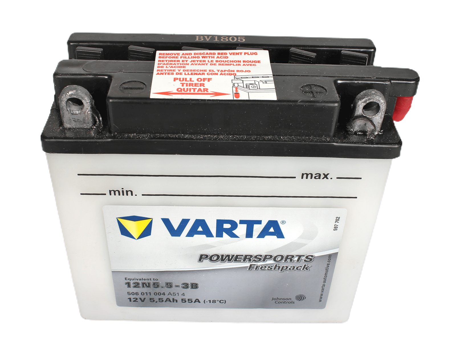 Аккумуляторная батарея VARTA белая 12N5.5-3B 6СТ6 506 011 004 фотография №2