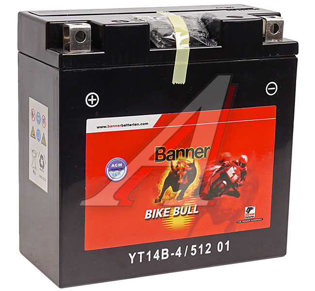 Аккумуляторная батарея BANNER Bike Bull YT14B-4 6СТ12 *512 903 013 фотография №1