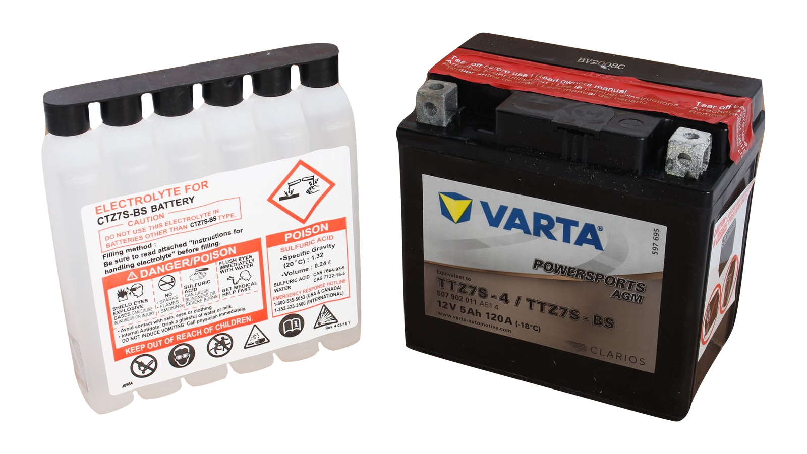 Аккумуляторная батарея VARTA гелевая YTZ7S-BS 6СТ7 507 902 011 фотография №1