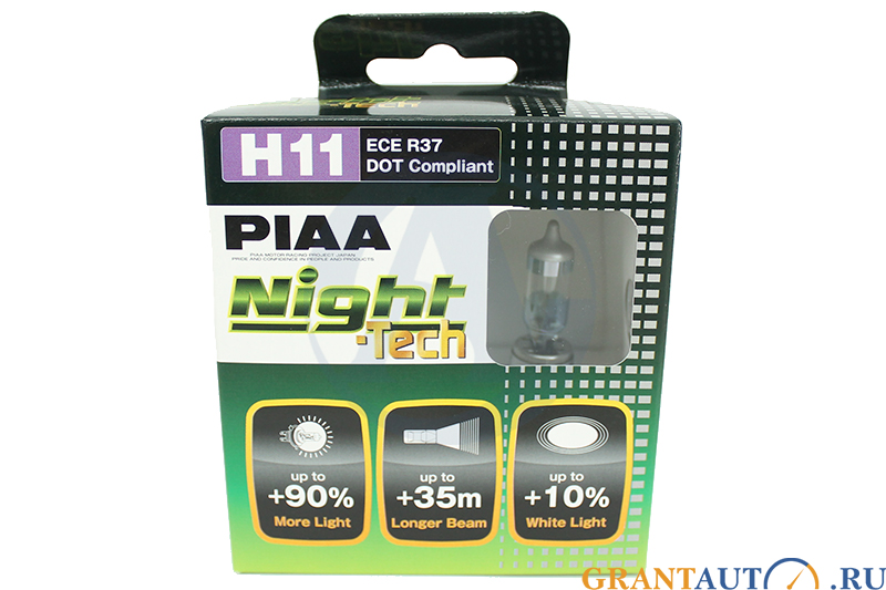 Лампа 12Vx55W H11 PIAA Night Tech 3600K комплект фотография №1