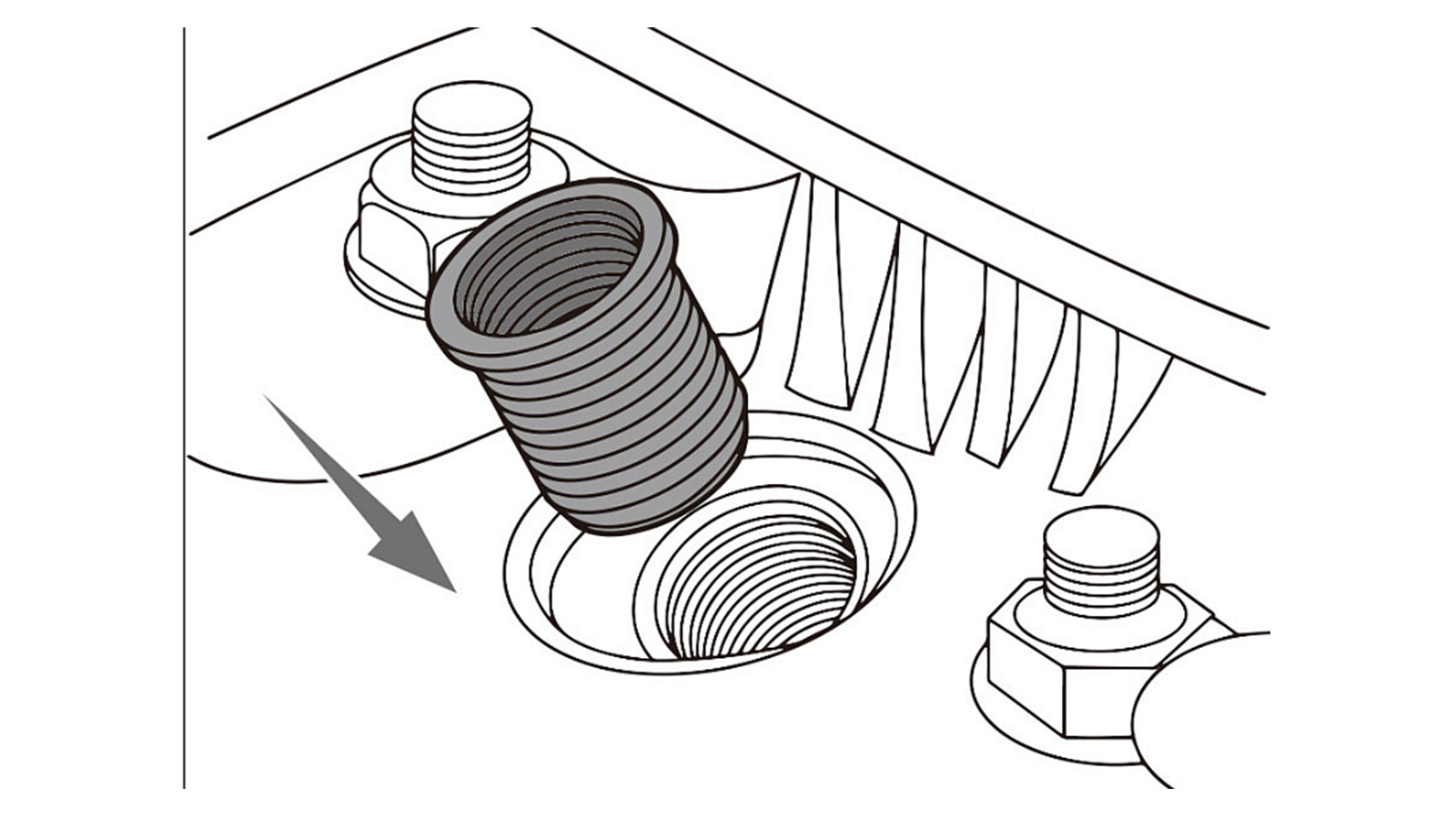 Набор для восстановления резьбы свечного отверстия THORVIK М12х1.25 5 предметов фотография №5