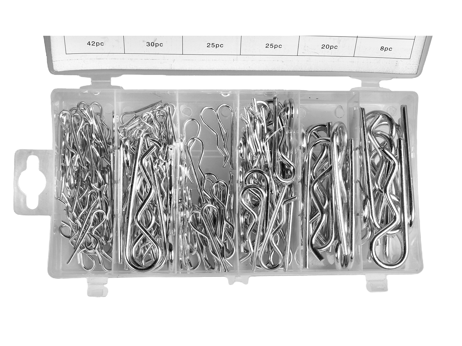 Комплект пружинных шплинтов (чека) 150шт.кейс NH-2  WD-093 фотография №2