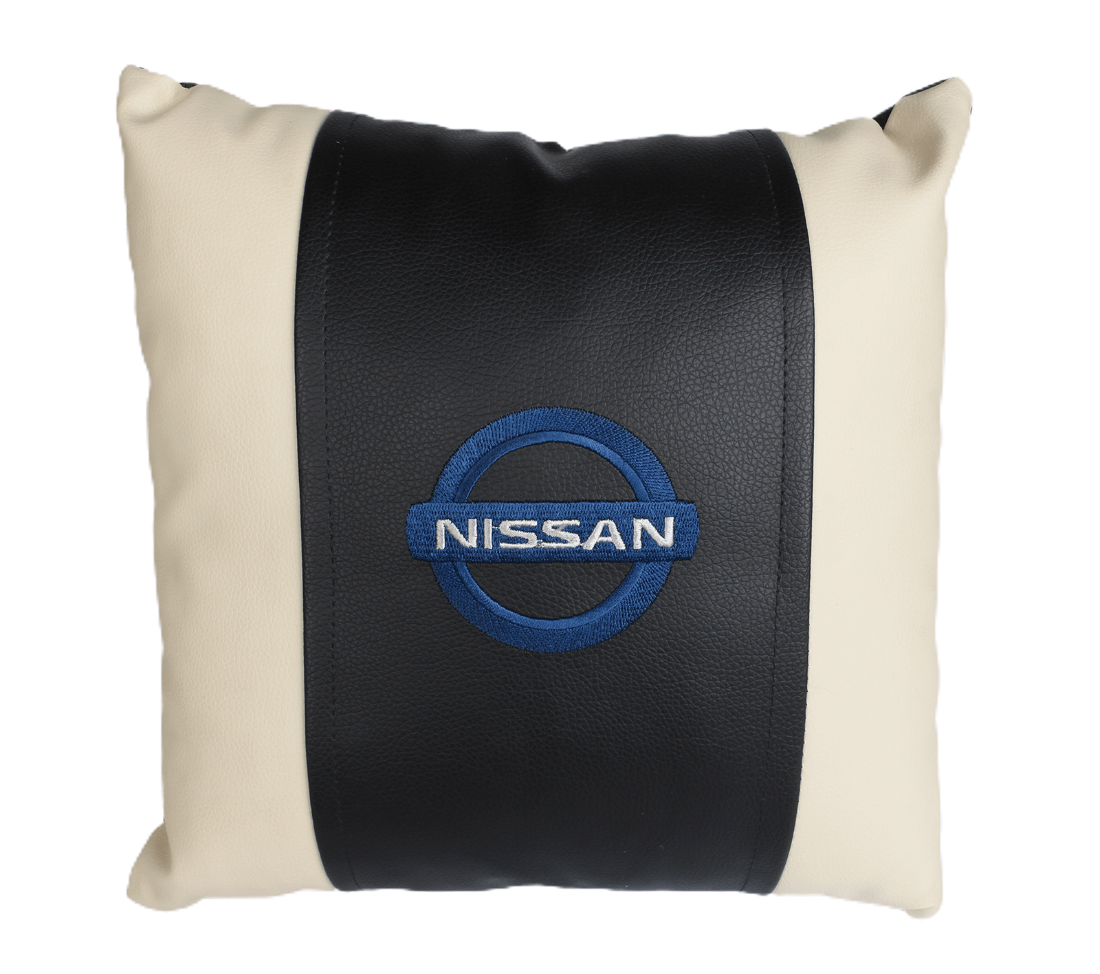 Подушка для сна с бежевыми ставками с логотипом NISSAN фотография №1