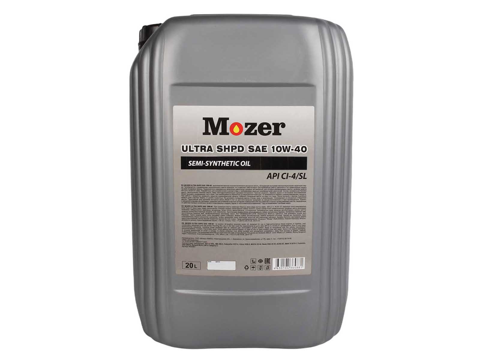 Масло моторное MOZER ULTRA SHPD 10W40 CI-4/SL 20л фотография №1