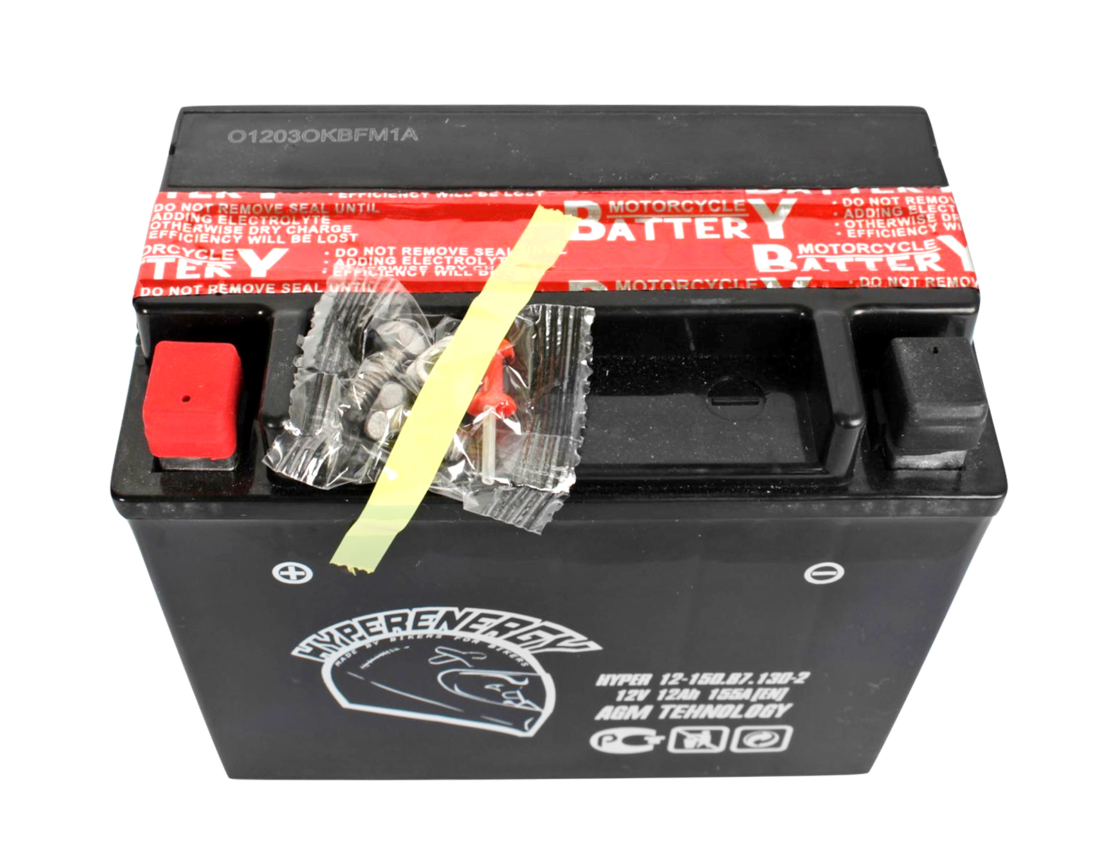 Мотоаккумулятор Hyperlook 12V 12Ah 155A YTX12 BS фотография №2