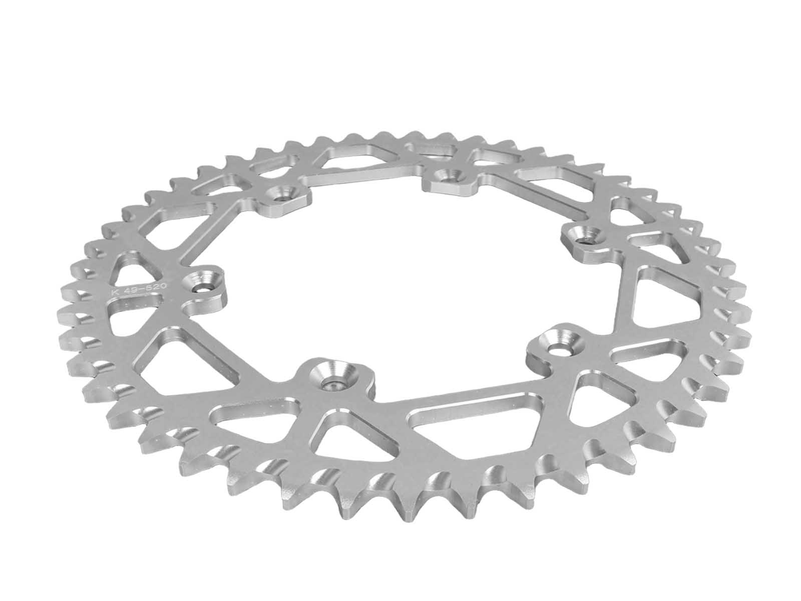 Звезда ведомая алюминевая Kawasaki KX250 80-14 520-49 Silver фотография №2