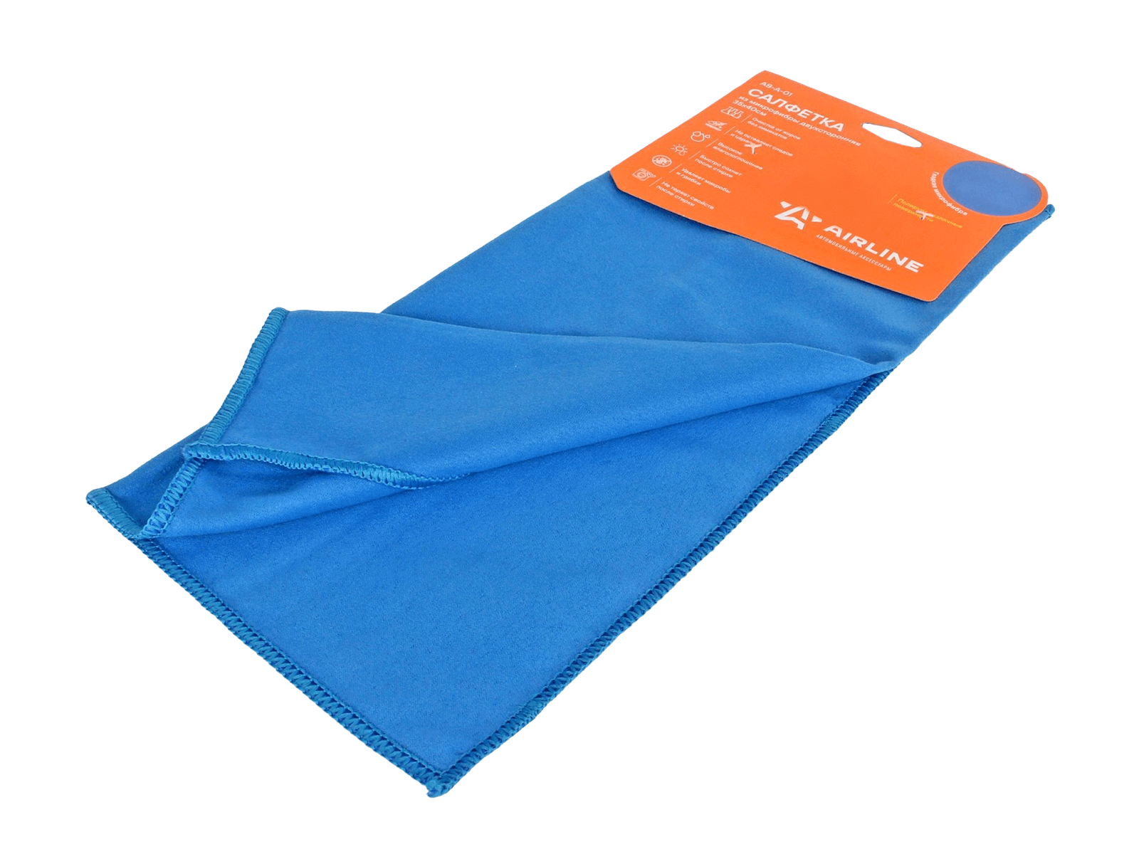 Салфетка из микрофибры универсальная 35х40см синяя AIRLINE фотография №2