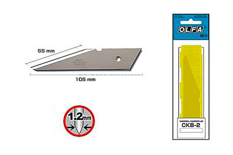 Лезвие OLFA для ножа OL-CK-2 105х50х1.2мм 2шт фотография №1