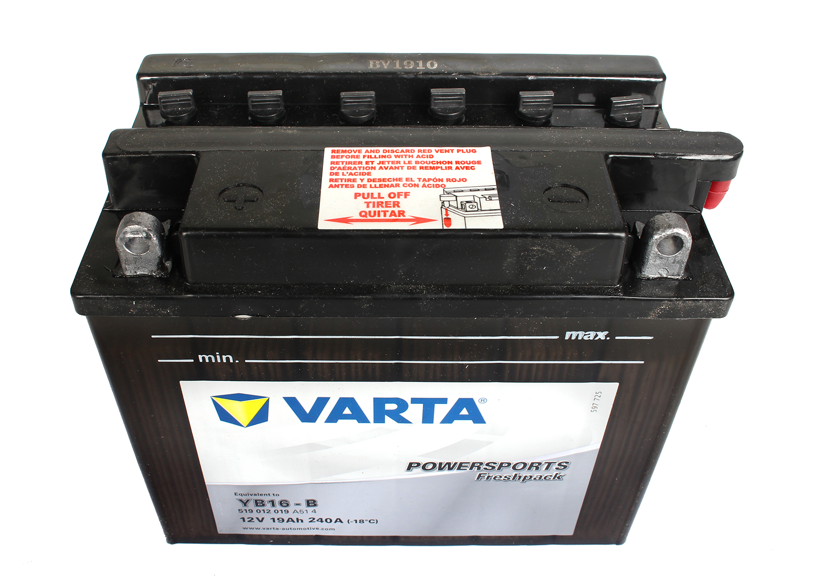 Аккумуляторная батарея VARTA белая YB16-B 6СТ19 519 012 019 фотография №2