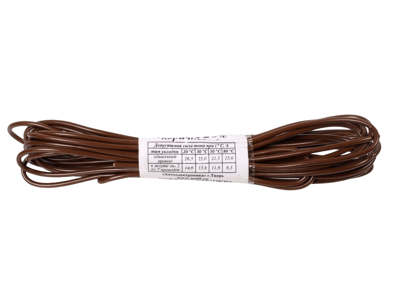 Провод автомобильный монтажный ПГВА 5м S-1.00мм коричневый фотография №2