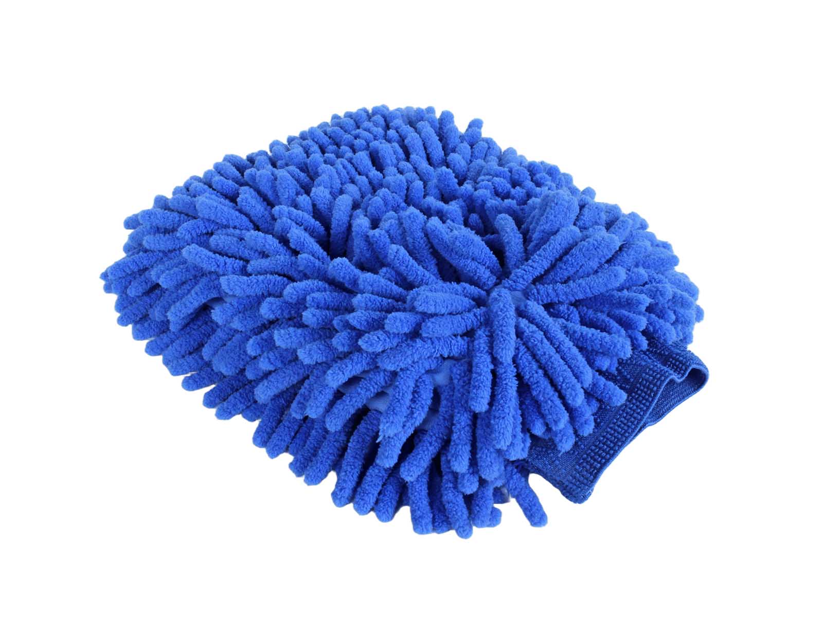Варежка для мойки из микрофибры синяя фотография №1