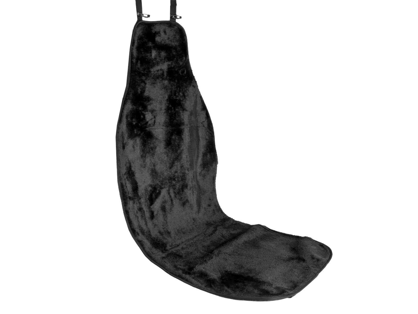 Накидка на сиденье меховая чёрная фотография №2