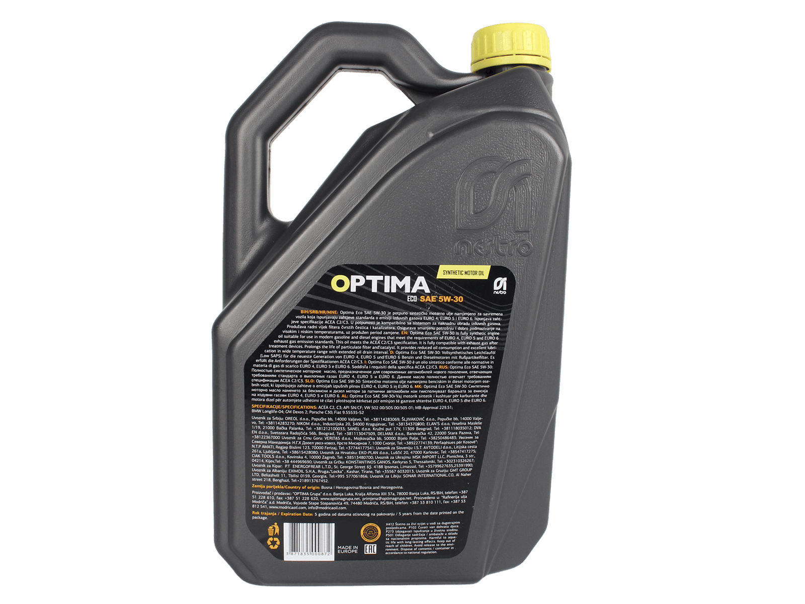 Масло моторное NESTRO OPTIMA ECO 5W30 4л фотография №3
