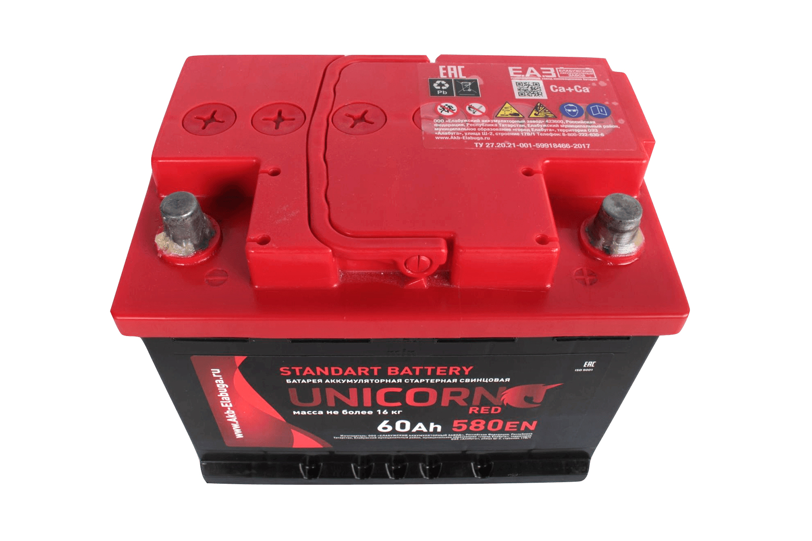 Аккумуляторная батарея UNICORN Red 6СТ60 обратная фотография №2