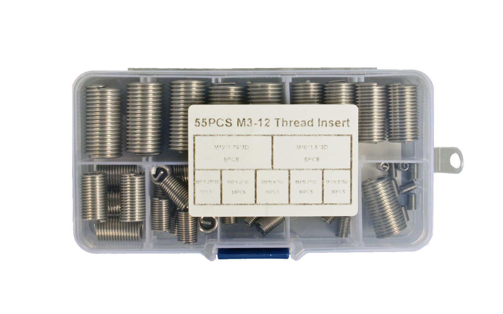 Набор вставок для ремонта резьбы 3D M3-M12 55 предметов ANROKEY фотография №3