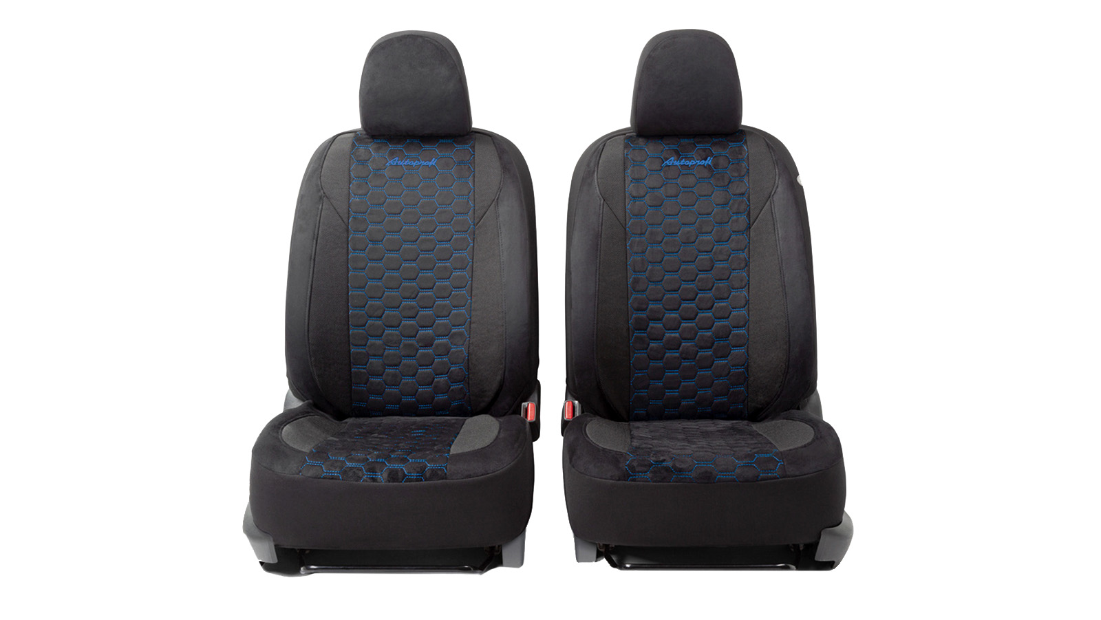 Чехлы на сиденье ALCANTARA ALC-1505 BLACK/BLUE алькантара  AUTOPROFI фотография №2