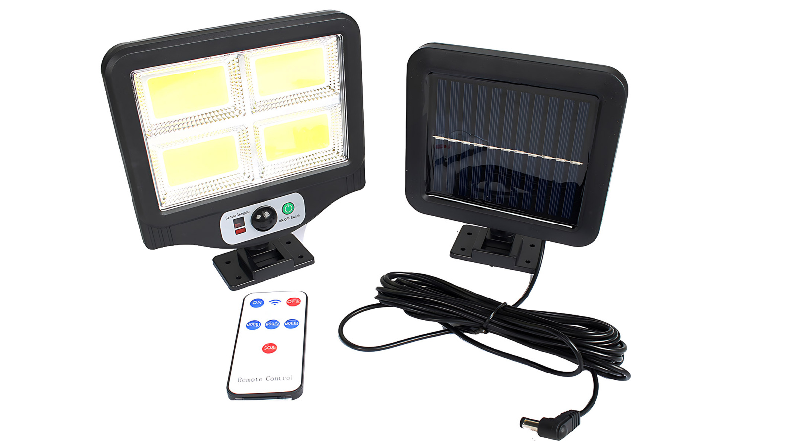 Светильник уличный на солнечных батареях с ПДУ АКБ 781-4 комплект фотография №1