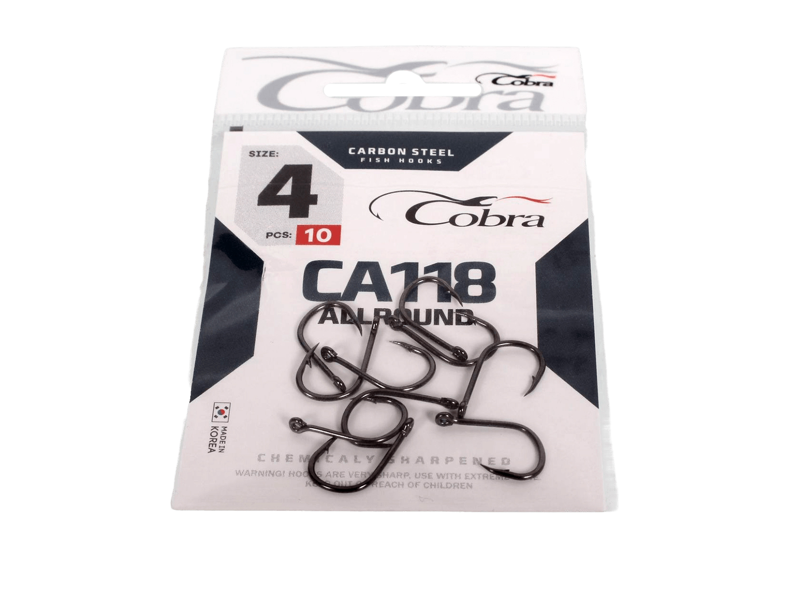 Крючки Cobra ALLROUND серый CA118 размер 004 10шт фотография №2