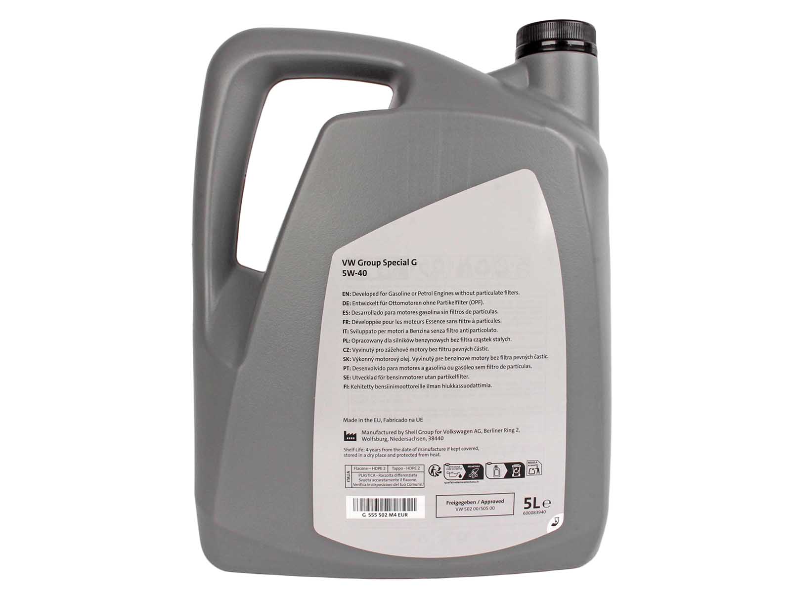 Масло моторное VAG 5W40 5л GS55502M4 фотография №4