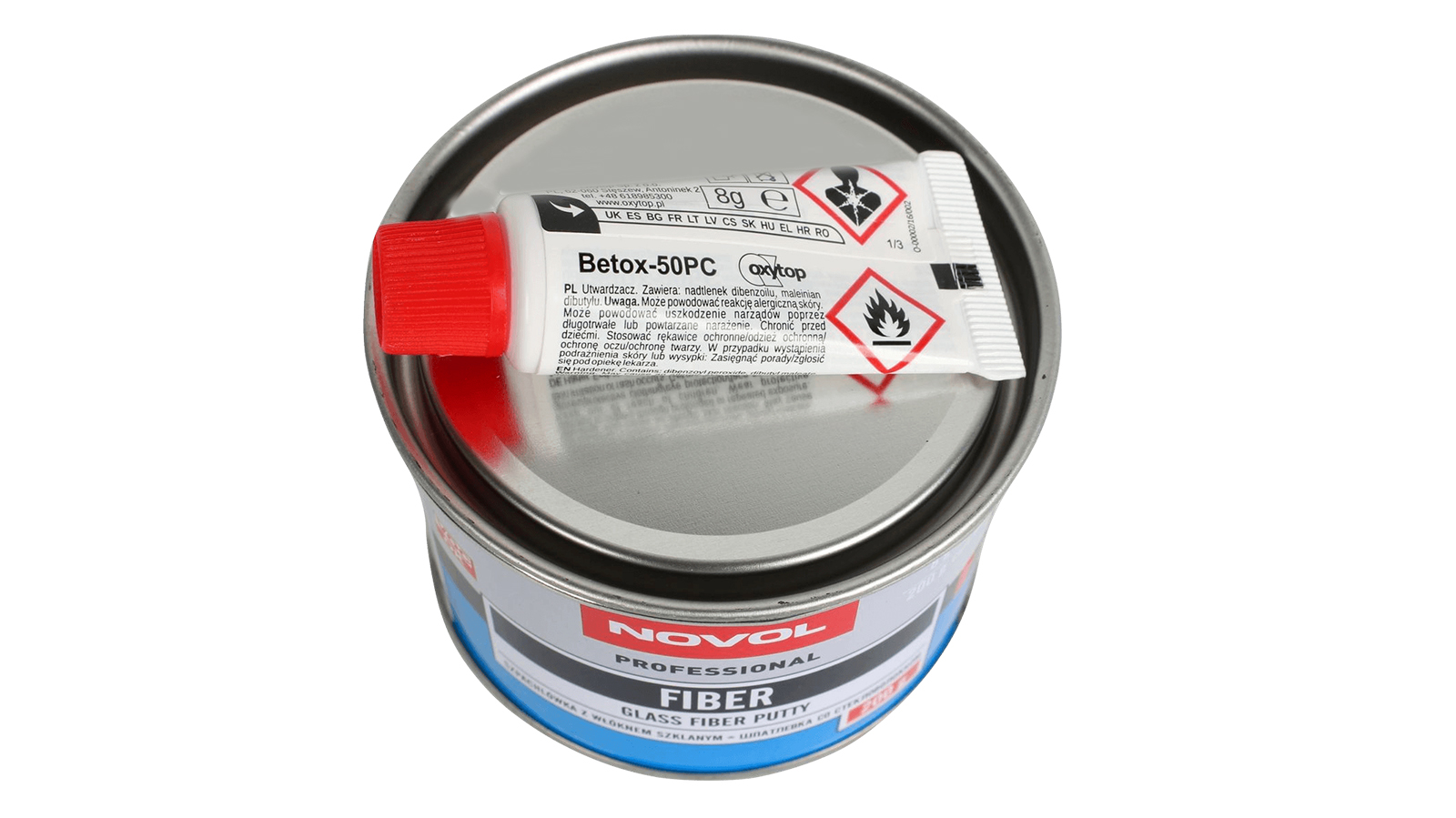 Шпатлевка NOVOL FIBER ремонтная 0.2кг фотография №2