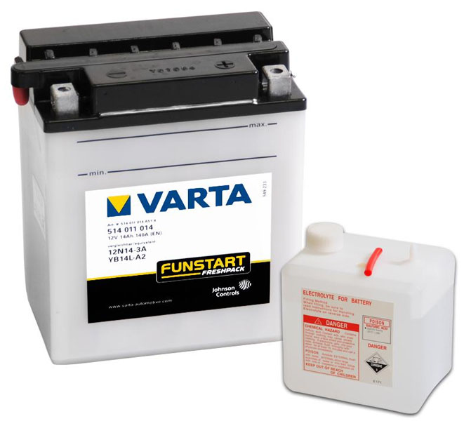 Аккумуляторная батарея VARTA белая YB14L-A2 6СТ14 514 011 014 фотография №1