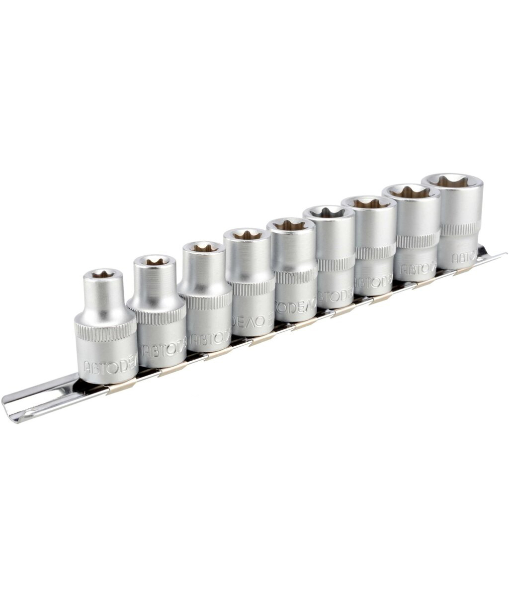 Набор головок АвтоDело torx 1/2 E10-E24 9 предметов 39839 фотография №1
